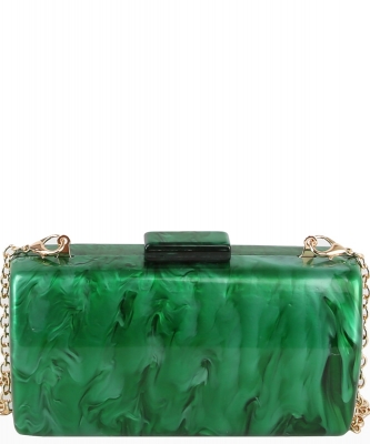 Acrylic Women Shell Evening Purse Bag LGZ079 GREEN